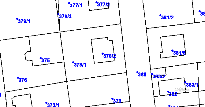 Parcela st. 378/2 v KÚ Libuš, Katastrální mapa