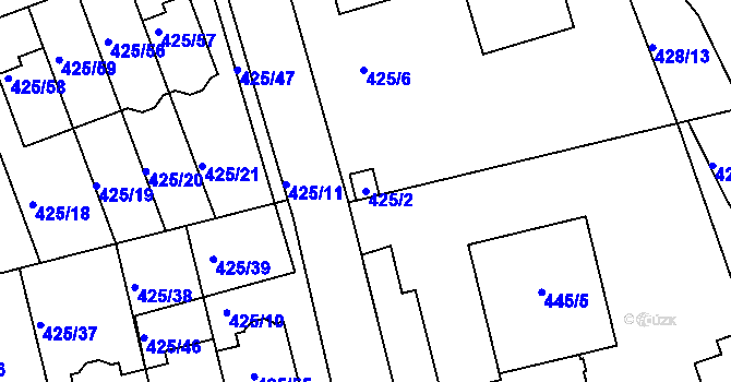 Parcela st. 425/2 v KÚ Libuš, Katastrální mapa