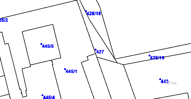 Parcela st. 427 v KÚ Libuš, Katastrální mapa