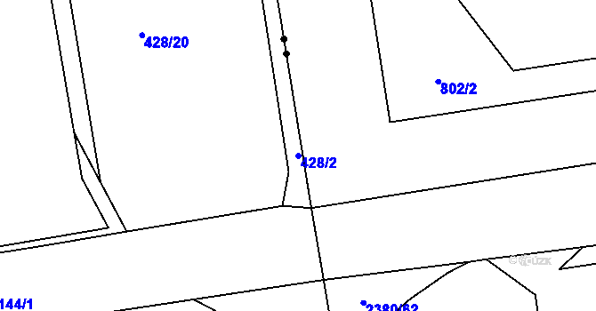 Parcela st. 428/2 v KÚ Libuš, Katastrální mapa