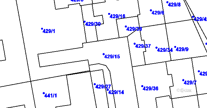 Parcela st. 429/15 v KÚ Libuš, Katastrální mapa