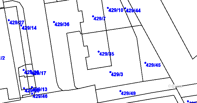 Parcela st. 429/35 v KÚ Libuš, Katastrální mapa