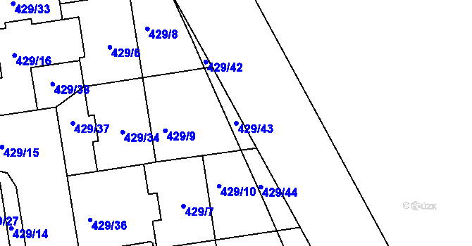 Parcela st. 429/43 v KÚ Libuš, Katastrální mapa