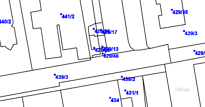 Parcela st. 429/46 v KÚ Libuš, Katastrální mapa