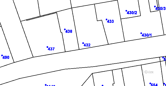 Parcela st. 432 v KÚ Libuš, Katastrální mapa