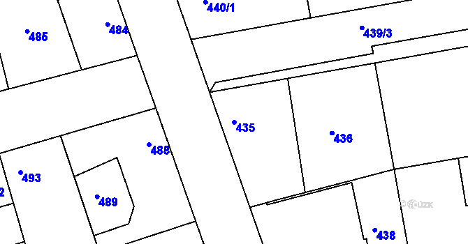 Parcela st. 435 v KÚ Libuš, Katastrální mapa