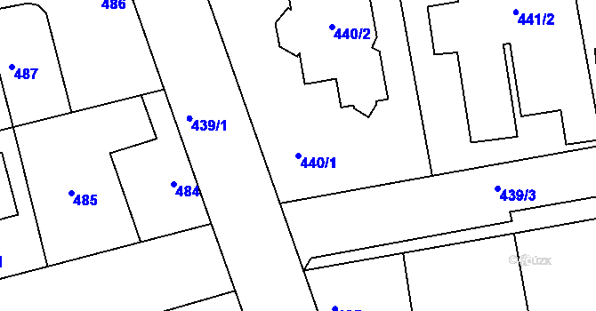 Parcela st. 440/1 v KÚ Libuš, Katastrální mapa