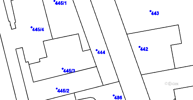 Parcela st. 444 v KÚ Libuš, Katastrální mapa