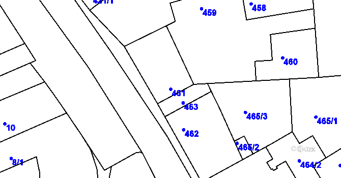 Parcela st. 461 v KÚ Libuš, Katastrální mapa