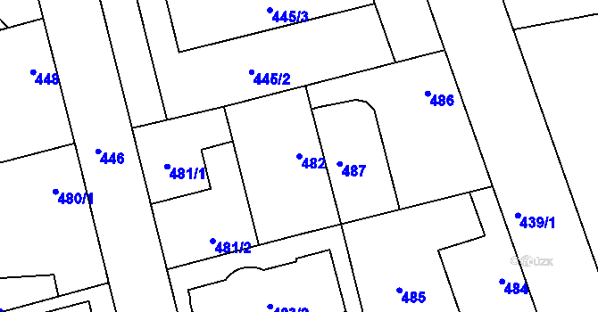 Parcela st. 482 v KÚ Libuš, Katastrální mapa