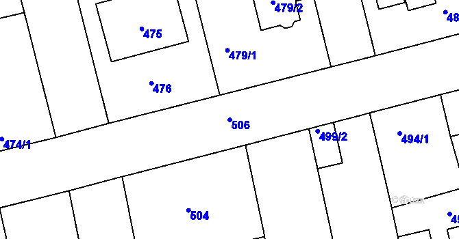 Parcela st. 506 v KÚ Libuš, Katastrální mapa
