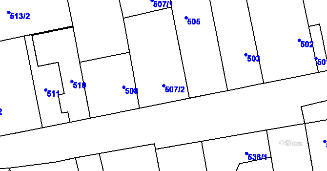 Parcela st. 507/2 v KÚ Libuš, Katastrální mapa