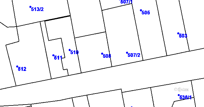 Parcela st. 508 v KÚ Libuš, Katastrální mapa