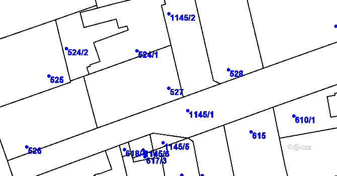 Parcela st. 527 v KÚ Libuš, Katastrální mapa