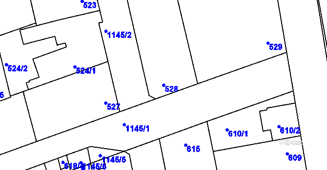 Parcela st. 528 v KÚ Libuš, Katastrální mapa