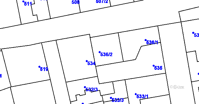 Parcela st. 536/2 v KÚ Libuš, Katastrální mapa