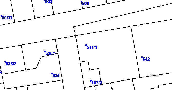 Parcela st. 537/1 v KÚ Libuš, Katastrální mapa