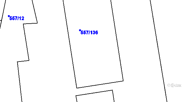 Parcela st. 557/10 v KÚ Libuš, Katastrální mapa