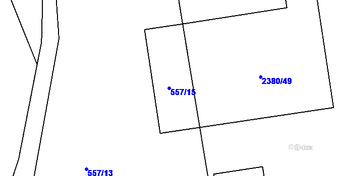 Parcela st. 557/15 v KÚ Libuš, Katastrální mapa