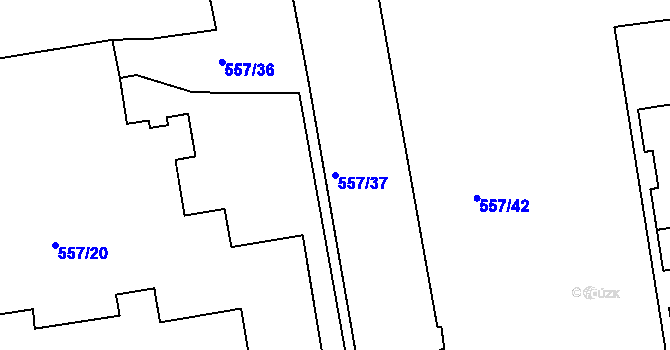 Parcela st. 557/37 v KÚ Libuš, Katastrální mapa