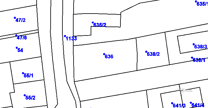 Parcela st. 636 v KÚ Libuš, Katastrální mapa