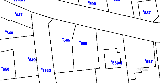Parcela st. 666 v KÚ Libuš, Katastrální mapa