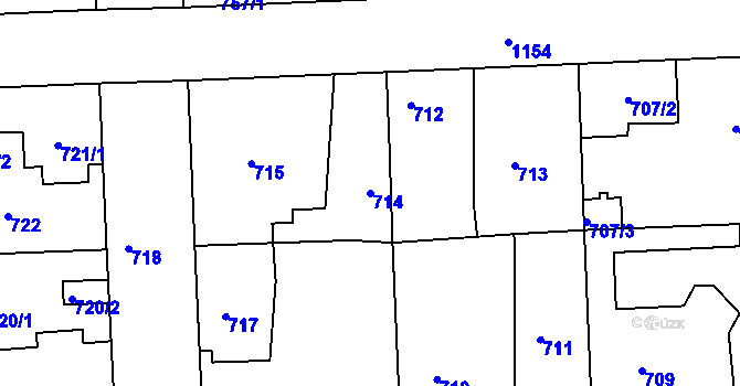 Parcela st. 714 v KÚ Libuš, Katastrální mapa