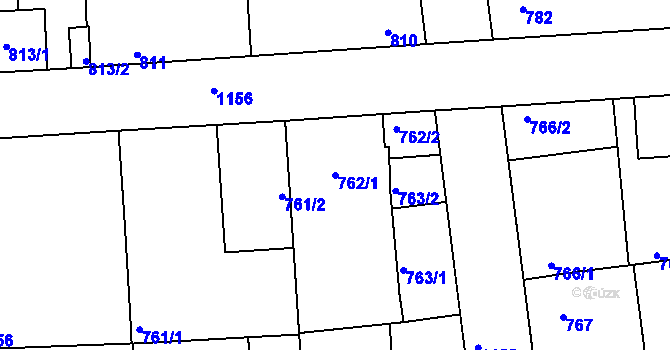 Parcela st. 762/1 v KÚ Libuš, Katastrální mapa