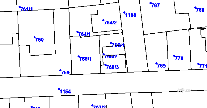 Parcela st. 765/2 v KÚ Libuš, Katastrální mapa