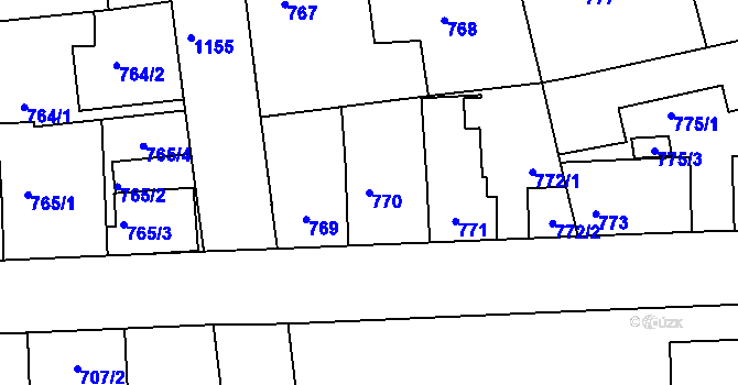 Parcela st. 770 v KÚ Libuš, Katastrální mapa