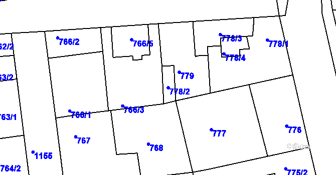 Parcela st. 778/2 v KÚ Libuš, Katastrální mapa