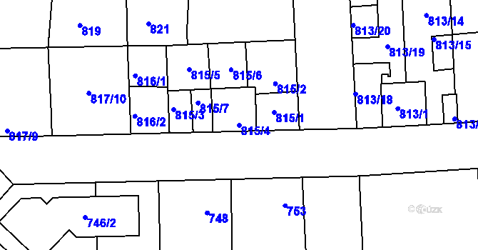 Parcela st. 815/4 v KÚ Libuš, Katastrální mapa