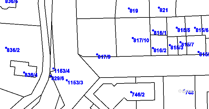 Parcela st. 817 v KÚ Libuš, Katastrální mapa