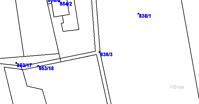 Parcela st. 838/3 v KÚ Libuš, Katastrální mapa