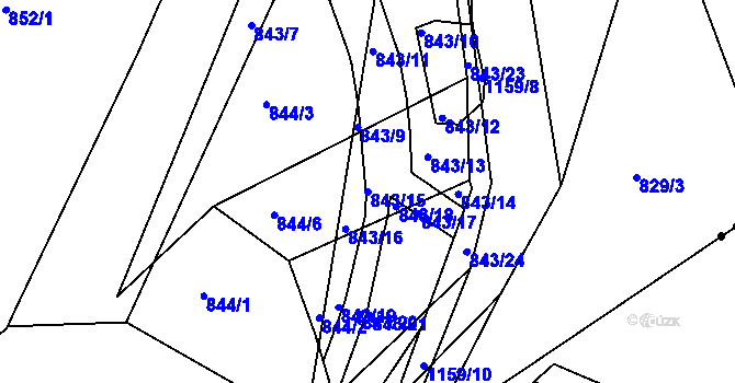 Parcela st. 843/15 v KÚ Libuš, Katastrální mapa