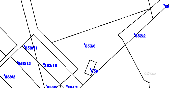 Parcela st. 853/6 v KÚ Libuš, Katastrální mapa