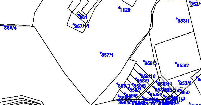 Parcela st. 857/1 v KÚ Libuš, Katastrální mapa