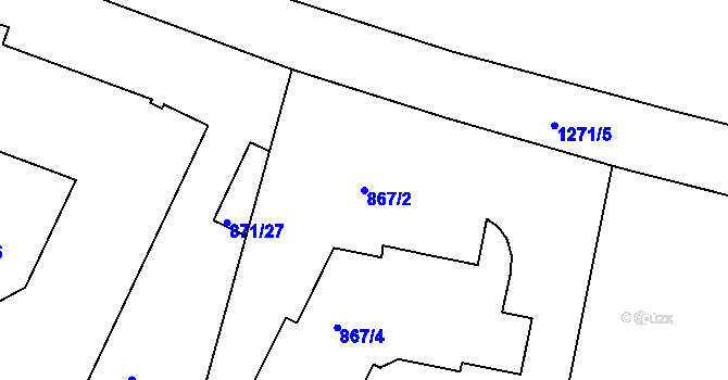 Parcela st. 867/2 v KÚ Libuš, Katastrální mapa