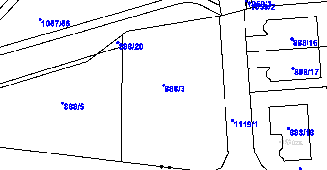 Parcela st. 888/3 v KÚ Libuš, Katastrální mapa