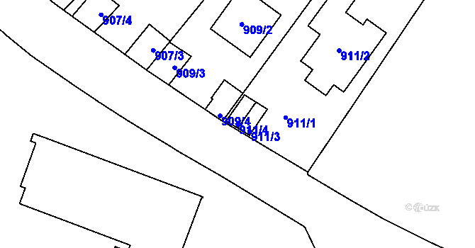 Parcela st. 911/4 v KÚ Libuš, Katastrální mapa