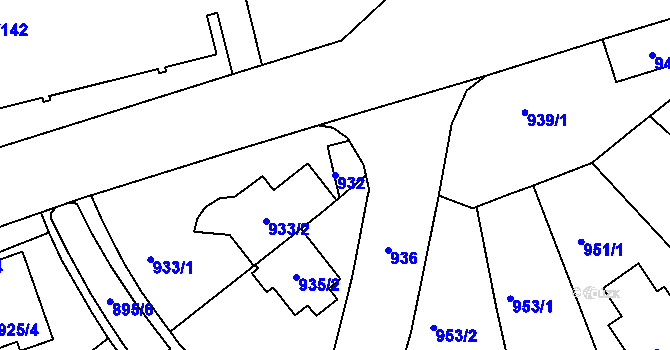 Parcela st. 932 v KÚ Libuš, Katastrální mapa
