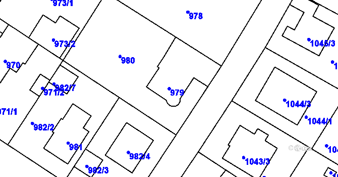 Parcela st. 979 v KÚ Libuš, Katastrální mapa