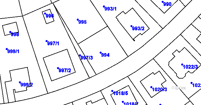 Parcela st. 994 v KÚ Libuš, Katastrální mapa