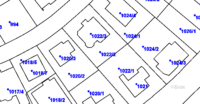 Parcela st. 1022/2 v KÚ Libuš, Katastrální mapa