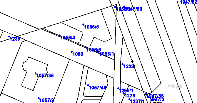 Parcela st. 1056/1 v KÚ Libuš, Katastrální mapa