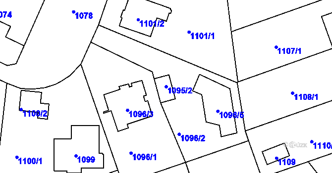Parcela st. 1095/2 v KÚ Libuš, Katastrální mapa