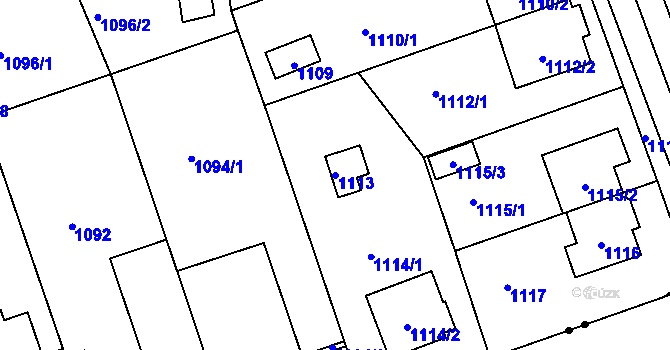 Parcela st. 1113 v KÚ Libuš, Katastrální mapa