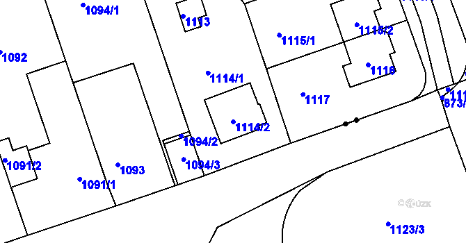 Parcela st. 1114/2 v KÚ Libuš, Katastrální mapa