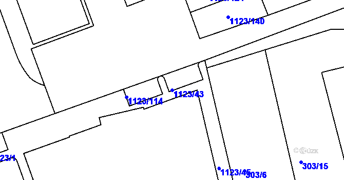 Parcela st. 1123/43 v KÚ Libuš, Katastrální mapa