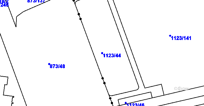 Parcela st. 1123/44 v KÚ Libuš, Katastrální mapa